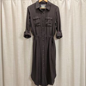 Anthropologie Maeve Size 8 Grey Button Down Dress